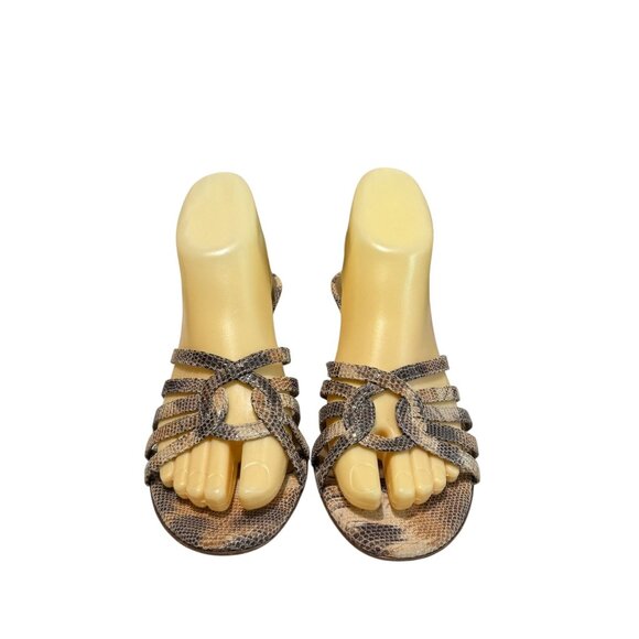 Vaneli Leather Snake Print Kitten Heel Strappy Sandals - Picture 12 of 12